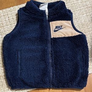 Nike Dark Blue Fleece Vest with Beige Pocket